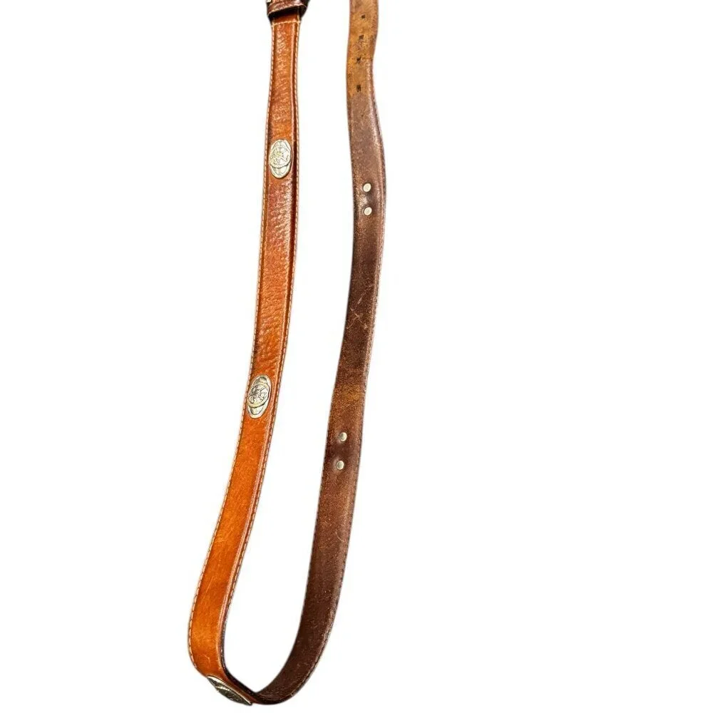 Vintage Fossil Belt – Italian Full Grain Leather w/ Golf Medallions – Size 38